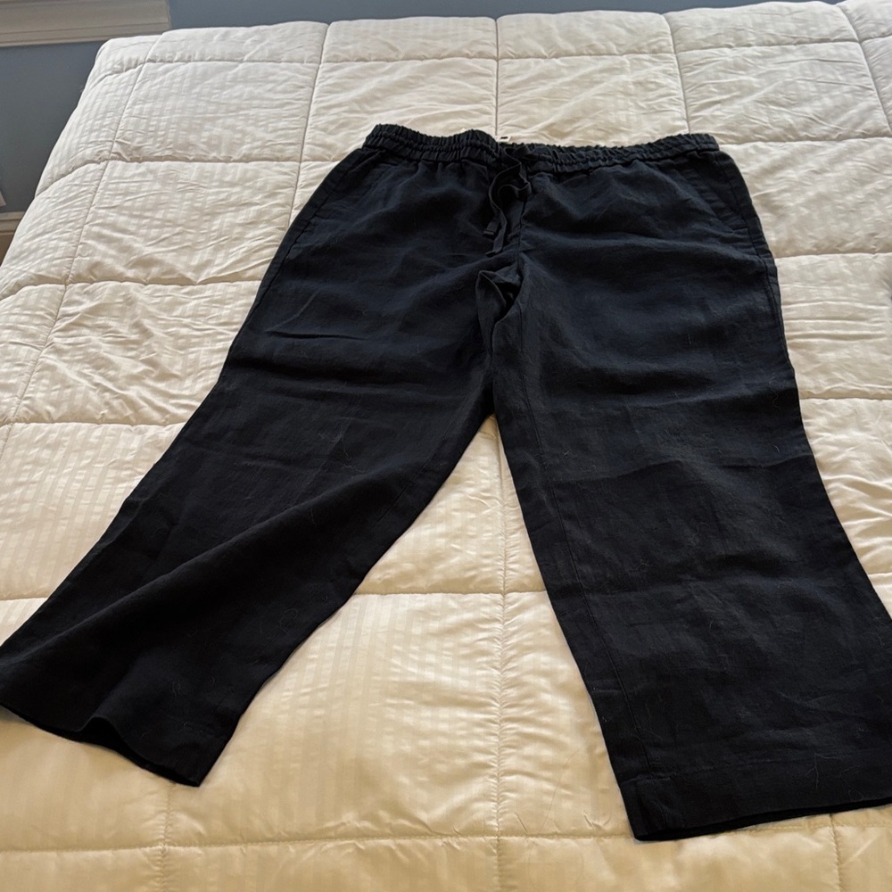 Talbots Women's Navy Linen Pants